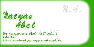 matyas abel business card